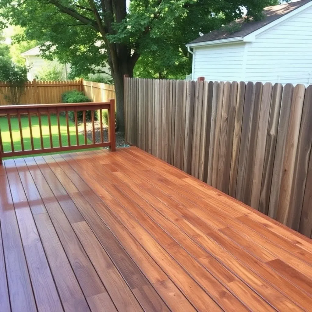Wooden deck restored after pressure wash